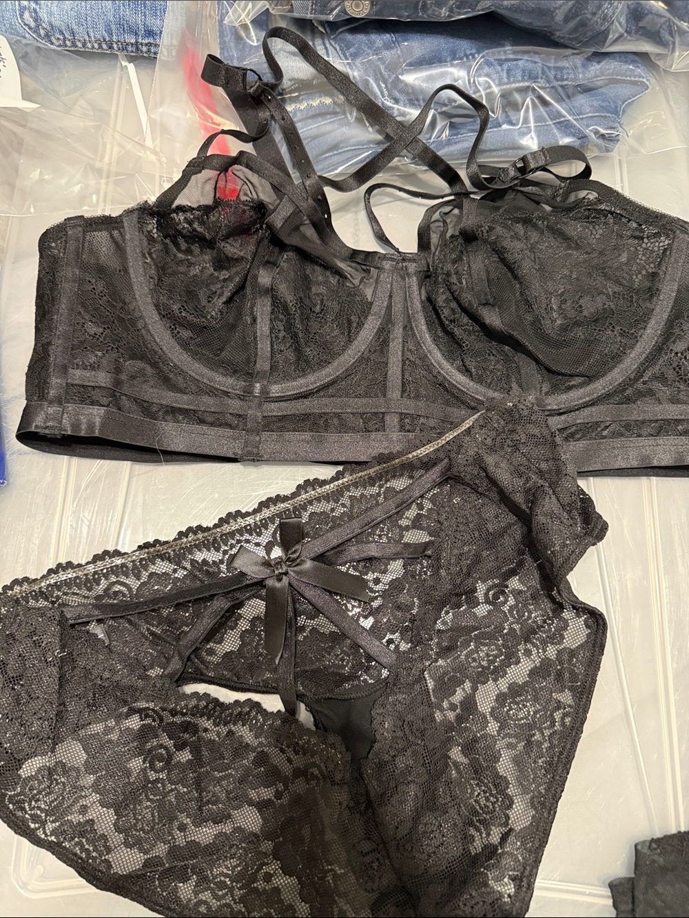 Torrid Black Lace Longline Bralette and matching panty - Women's Intimates